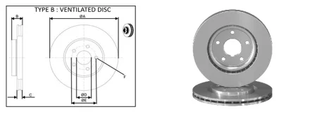 Диск гальмівний перед. Chrysler Voyager V Dodge Grand Caravan Fiat Freemont Lancia Voyager Vw Routan 2.0D-3.6Lpg 09.10- APPLUS 61797AP