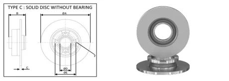 Гальмівний диск зад.Ford Transit Custom V362, Transit V363 2.0D/2.2D 04.12- APPLUS 61822AP