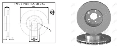 Гальмівний диск перед. DB C (W204, C204), E (W212, C207, A207), SLK (R172) 1.8-3.5 07- APPLUS 61941AP
