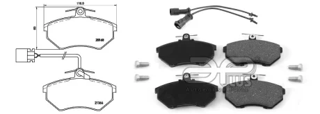 Гальмівні колодки дискові перед. Audi 80/90/100 08/82- APPLUS 71112BAP