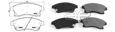 Колодка тормозная, лев/прав, перед CHEVROLET CRUZE (J300) (05/09-) APPLUS 71186BAAP