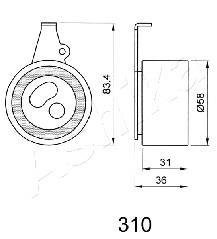 Устройство для натяжения ремня, ремень ГРМ ASHIKA 4503310