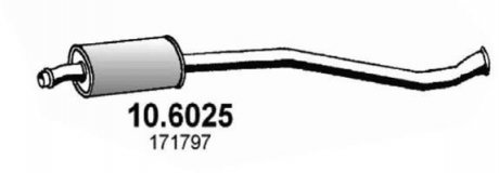Глушник системи випуску (середній) ASSO 106025
