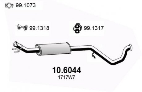 Глушник системи випуску (середній) ASSO 106044