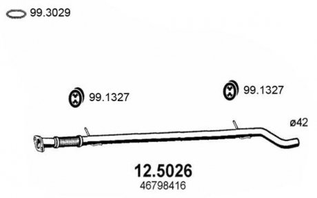Труба вихлопного газу ASSO 125026