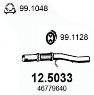 Труба вихлопного газу ASSO 125033