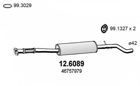 Глушник системи випуску (середній) ASSO 126089