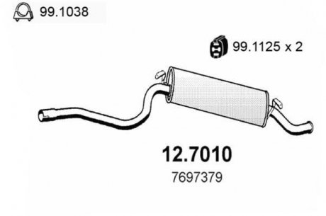 Глушник вихлопних газів (кінцевий) ASSO 127010