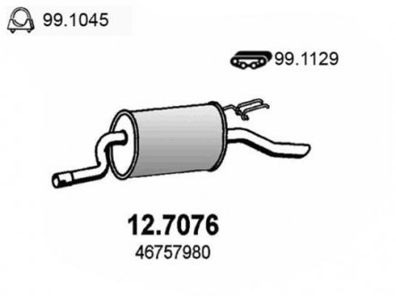 Глушник вихлопних газів (кінцевий) ASSO 127076