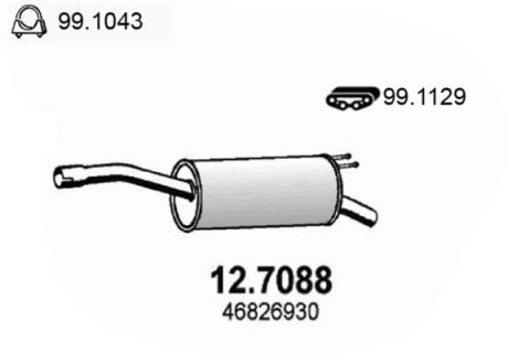Глушник вихлопних газів (кінцевий) ASSO 127088