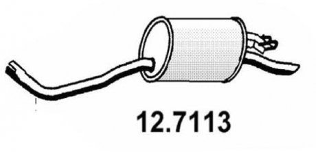 Глушник вихлопних газів (кінцевий) ASSO 127113