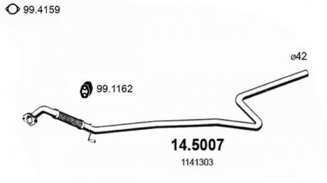 Труба вихлопного газу ASSO 145007