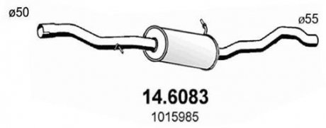 Глушник системи випуску (середній) ASSO 146083