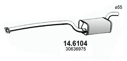 Глушник системи випуску (середній) ASSO 146104