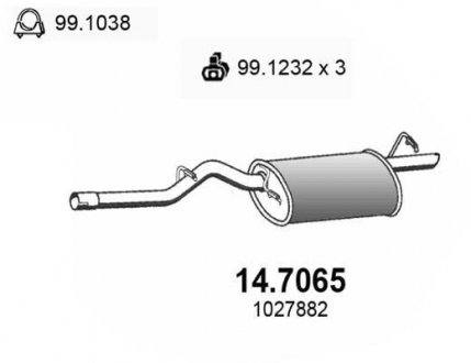 Глушник вихлопних газів (кінцевий) ASSO 147065
