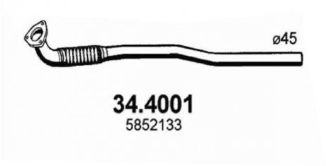 Труба вихлопного газу ASSO 344001