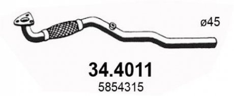 Труба вихлопного газу ASSO 344011