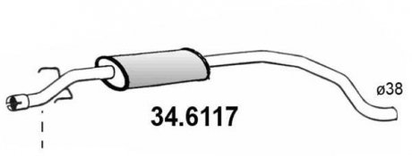 Глушник системи випуску (середній) ASSO 346117