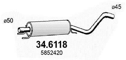 Глушник системи випуску (середній) ASSO 346118