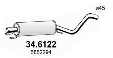 Глушник системи випуску (середній) ASSO 346122