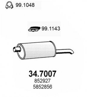 Глушник вихлопних газів (кінцевий) ASSO 347007