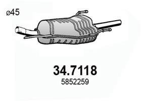 Глушник вихлопних газів (кінцевий) ASSO 347118