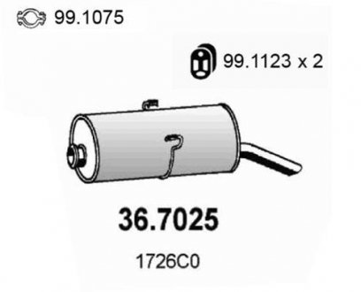 Глушник вихлопних газів (кінцевий) ASSO 367025