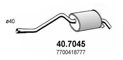 Глушник вихлопних газів (кінцевий) ASSO 407045
