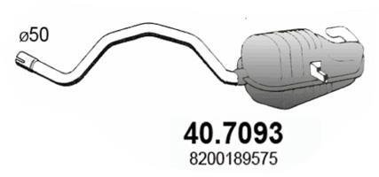 Глушник вихлопних газів (кінцевий) ASSO 407093