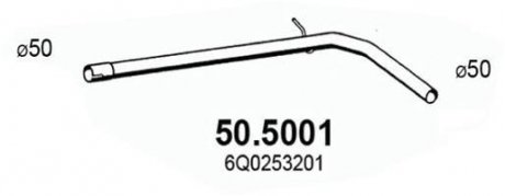 Труба вихлопного газу ASSO 505001