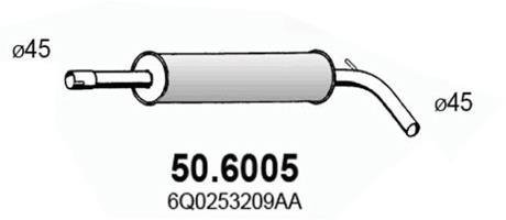 Глушник системи випуску (середній) ASSO 506005