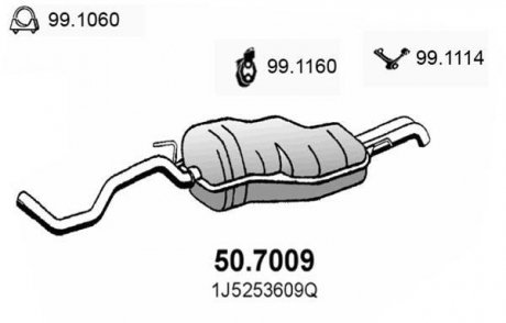 Глушник вихлопних газів (кінцевий) ASSO 507009