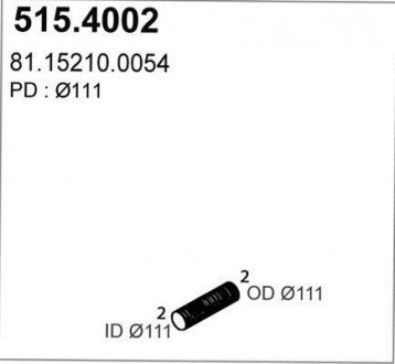 Труба вихлопного газу ASSO 5154002