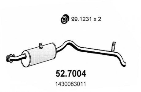 Глушник вихлопних газів (кінцевий) ASSO 527004