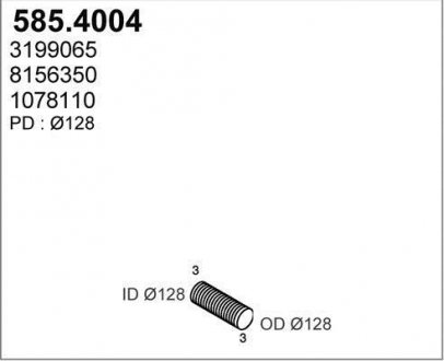 Труба вихлопного газу ASSO 5854004