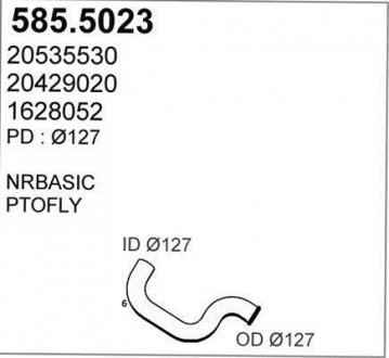 Труба вихлопного газу ASSO 5855023
