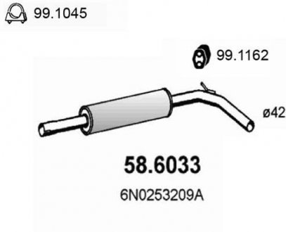 Глушник системи випуску (середній) ASSO 586033
