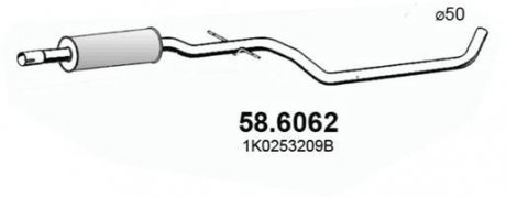 Глушник системи випуску (середній) ASSO 586062