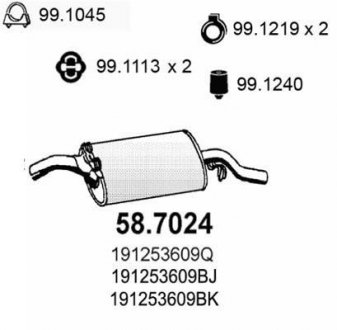 Глушник вихлопних газів (кінцевий) ASSO 587024