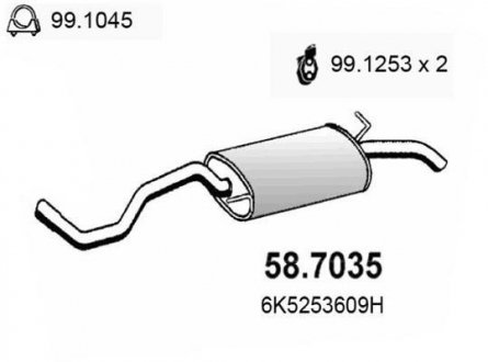 Глушник вихлопних газів (кінцевий) ASSO 587035