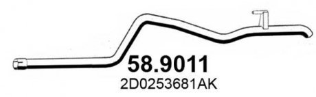 Труба глушника VW LT 96-06 ASSO 589011