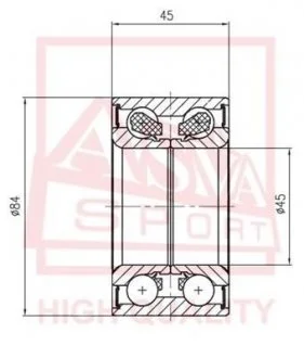 ПОДШИПНИК СТУПИЧНЫЙ ПЕРЕДНИЙ 45X84X45 (TOYOTA CAMRY ACV30/MCV30 2001-2006) ASVA DAC45840045