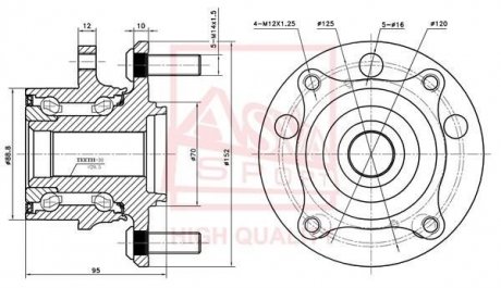 СТУПИЦЯ ПЕРЕДНЯ (ACURA MDX YD2 2007-2013 HONDA PILOT YF4 2009-) ASVA HNWH-P2F