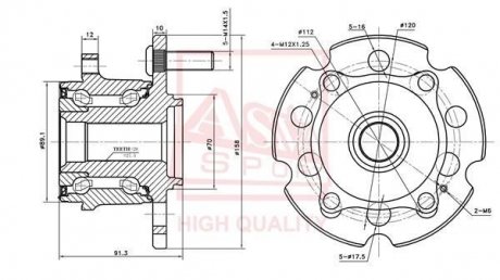 Ступиця задня (ACURA MDX YD2 2007-) ASVA HNWH-P2R