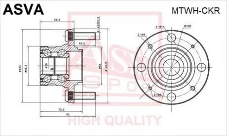 Ступиця задня (MITSUBISHI LANCER/MIRAGE CK 1995-2000) ASVA MTWH-CKR