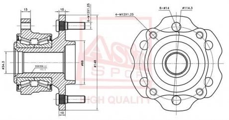 Ступиця задня (NISSAN PATHFINDER R51 2004- NISSAN PATHFINDER R51M 2005-) ASVA NSWH-R51R