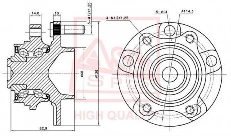 СТУПИЦЯ ПЕРЕДНЯ (NISSAN INFINITI G35 (V35) 2002-2007) ASVA NSWH-V35F