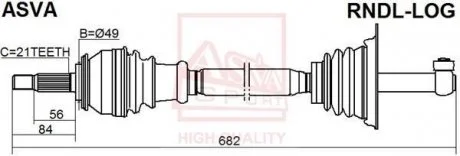 ПРИВІД ЛІВИЙ 677X21 (LOGAN 2004-) ASVA RNDL-LOG