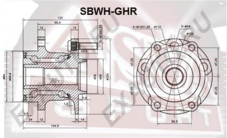 СТУПИЦА ЗАДНЯЯ (SUBARU IMPREZA G12 2007-) ASVA SBWH-GHR