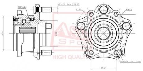 СТУПИЦЯ ПЕРЕДНЯ (SUZUKI GRAND VITARA JB416/JB420/JB627 2006-) ASVA SZWH-GVJBMF